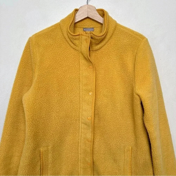 T by Talbots Womens Medium Yellow Snap Button  Teddy Casual Jacket - Picture 5 of 15